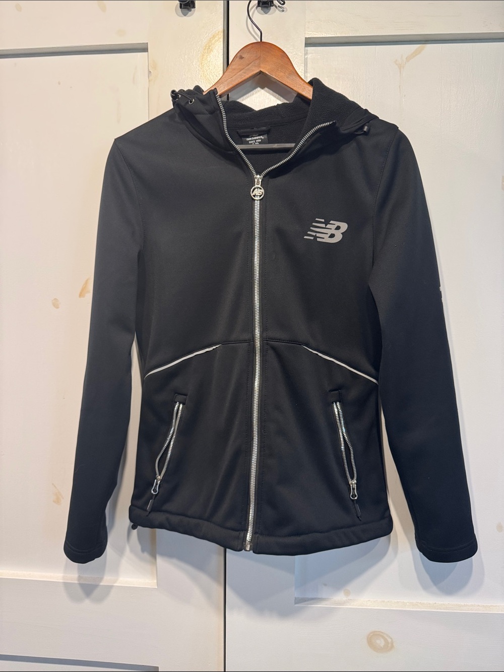 Women’s New Balance Black Full-Zip Fleece LinedHooded Jacket